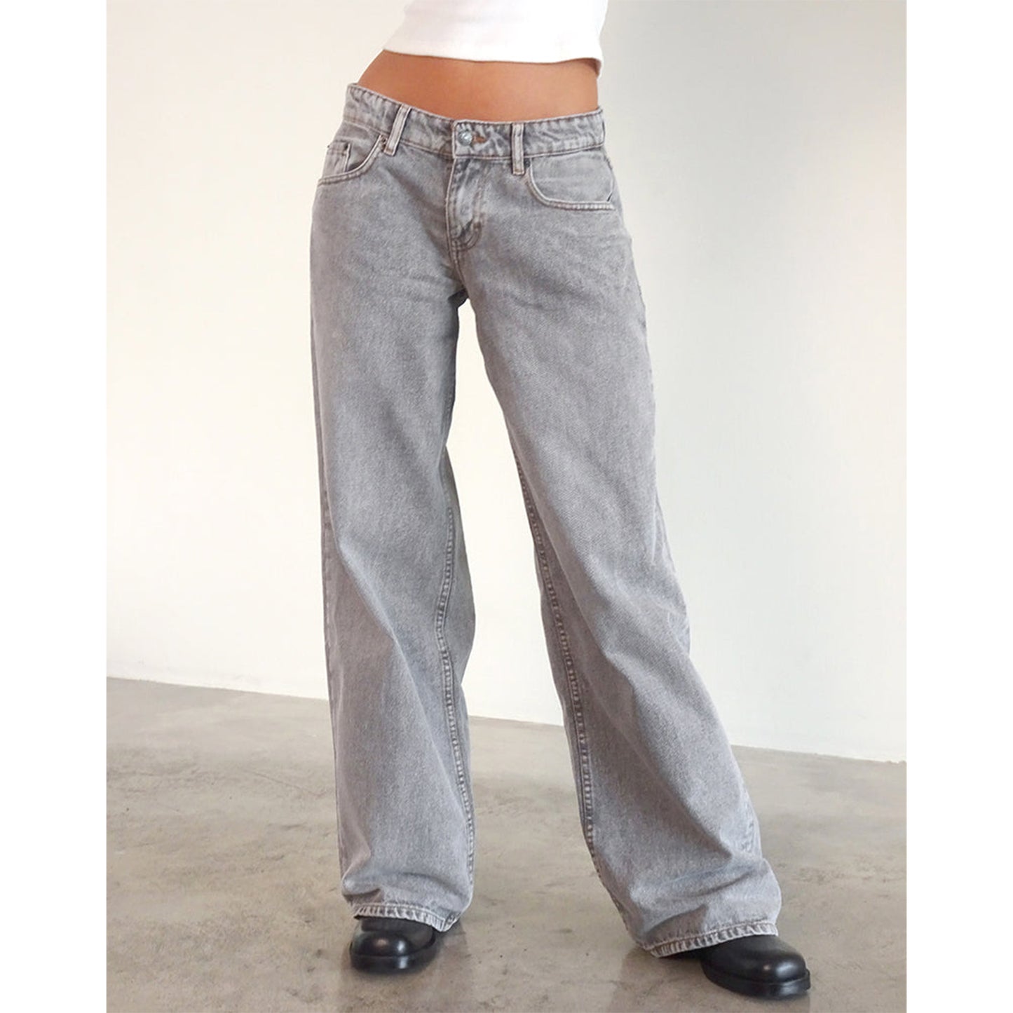 Street Wide Leg Denim Jeans