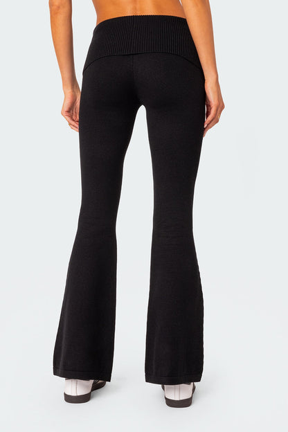 Desiree Knitted Low Rise Fold Over Pants